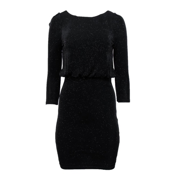 Alice + Olivia Black Sparkle Open Back Dress S - Like New - Picture 1 of 5